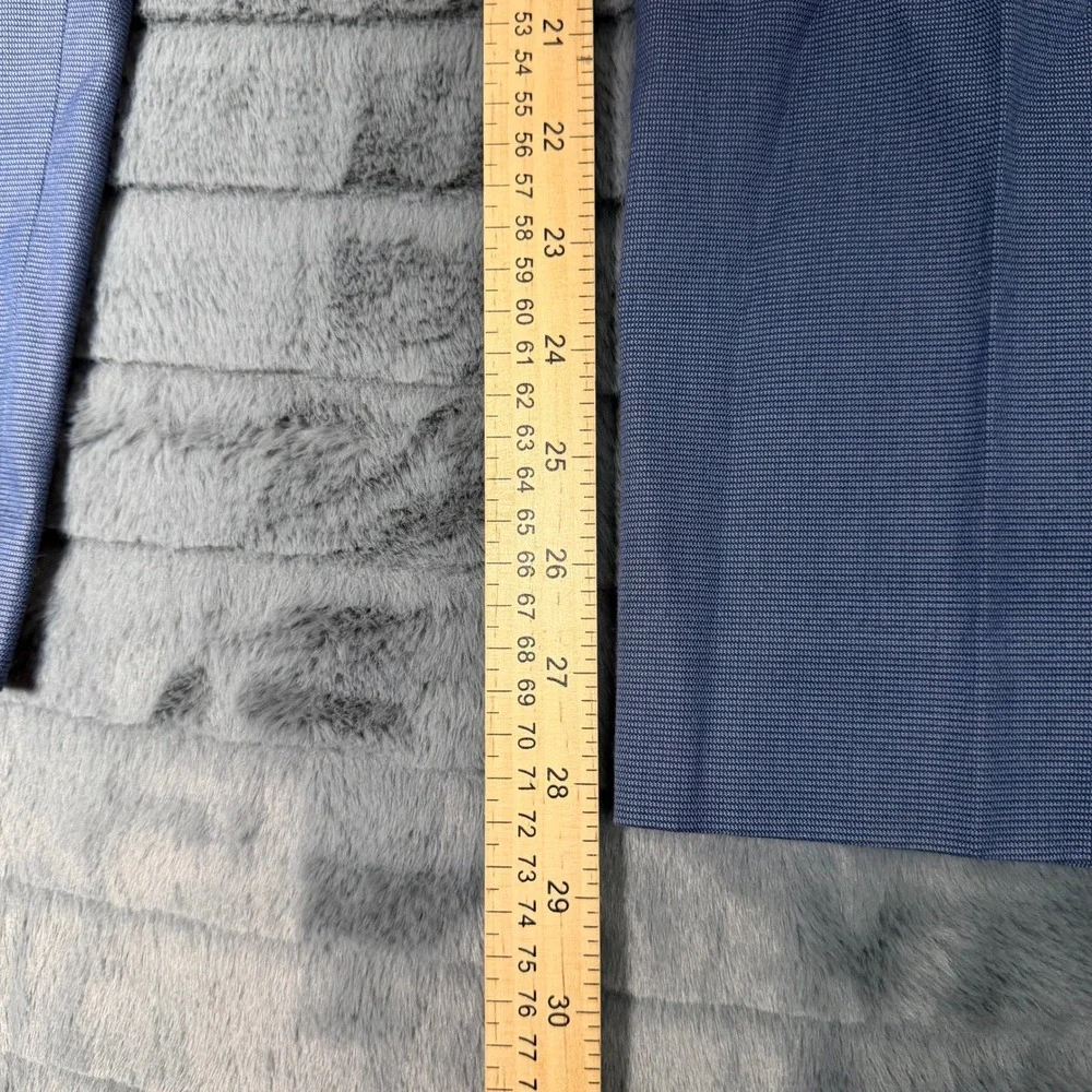 Banana Republic Mens Non-Iron Slim Fit Dress Pants Blue Textured Cotton 33x30